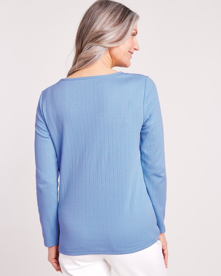 Embroidered Pointelle Top image number 2