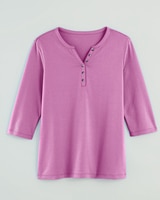 Essential Knit Three-Quarter Sleeve Henley thumbnail number 1