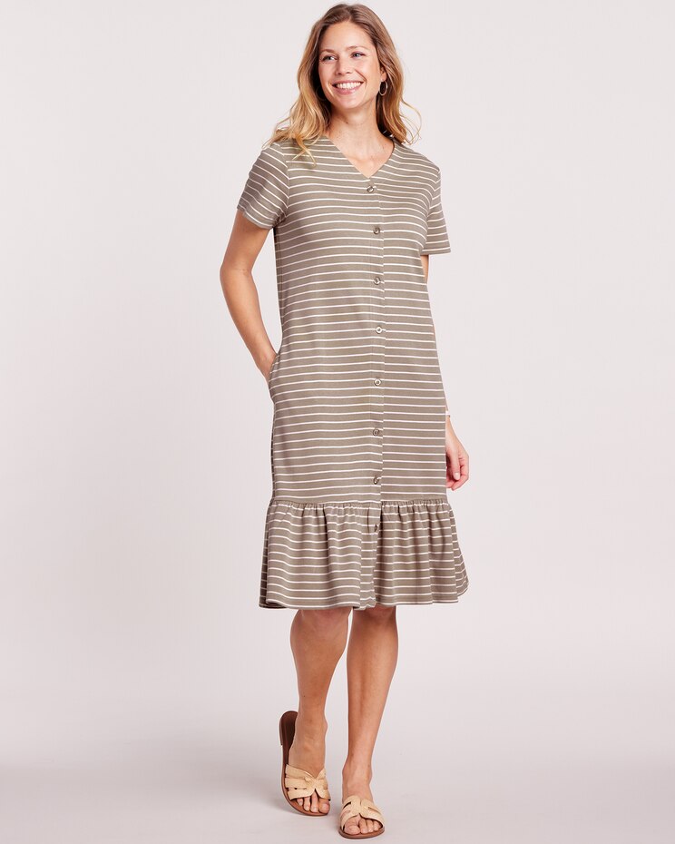 Essential Knit Flounce Hem Dress image number 1