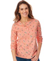 Long-Sleeve Pointelle Henley Top thumbnail number 1