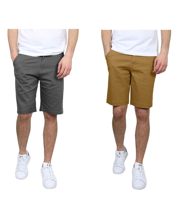 Men's 5-Pocket Flat-Front Slim-Fit Stretch Chino Shorts-2 Pack image number 1