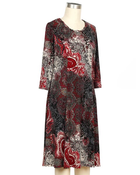 Southern Lady 3/4 Sleeve Lindsey Print Dress