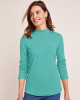 Essential Knit Long Sleeve Mock Top thumbnail number 1
