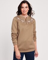 Fair Isle Printed Yoke Sweatshirt thumbnail number 1