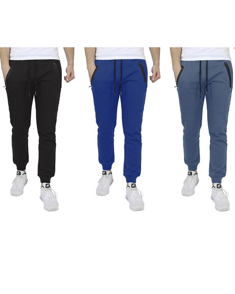 Galaxy by Harvic Slim Fit Fleece Jogger Sweatpants-3 Pack