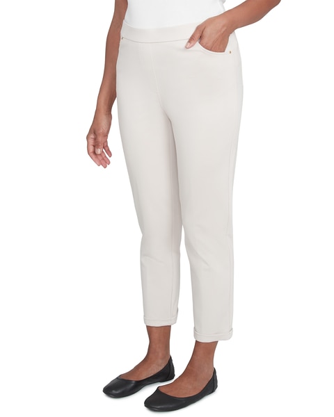 Alfred Dunner® Romancing The Stone Cuffed Ankle Pant with Slash Pockets