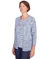 Alfred Dunner® A Fresh Start Space Dye Two In One Top with Necklace thumbnail number 3