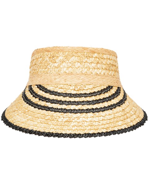 Weekend Getaway- Womens Textured Wheat Straw Visor Hat