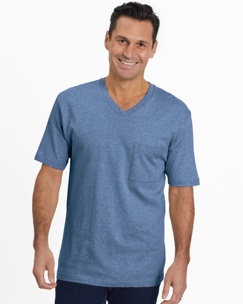 John Blair Everyday Jersey Knit Short-Sleeve Pocket V-Neck Tee