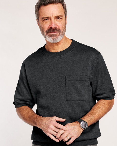 John Blair® Supreme Fleece Short-Sleeve Sweatshirt