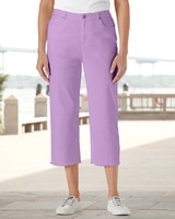 Dreamflex Fringe-Hem Comfort-Waist Capri Jeans thumbnail number 1