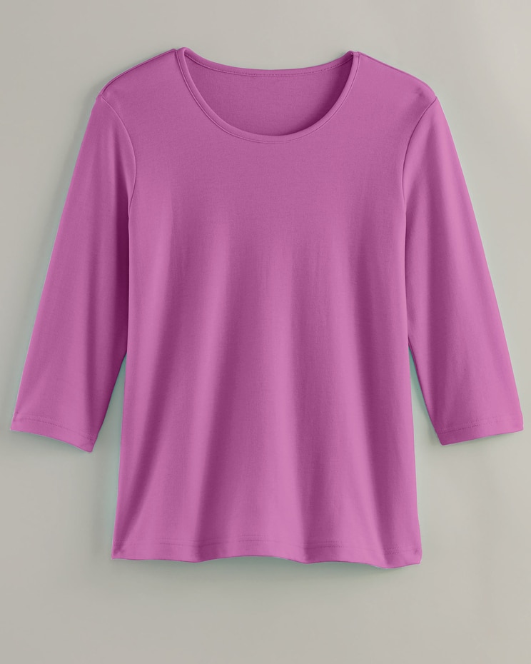 Essential Knit Three-Quarter Sleeve Tee image number 1