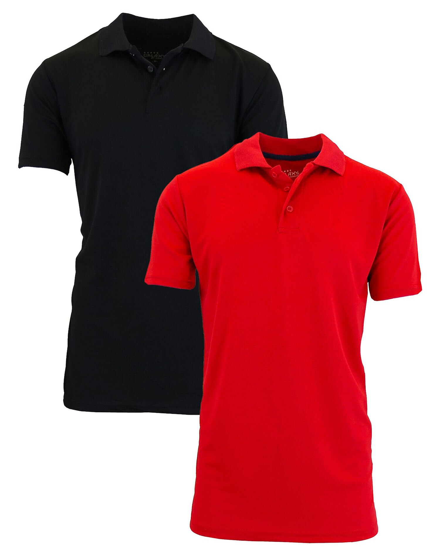 Galaxy By Harvic Men s Tagless Dry Fit Moisture Wicking Polo Shirt