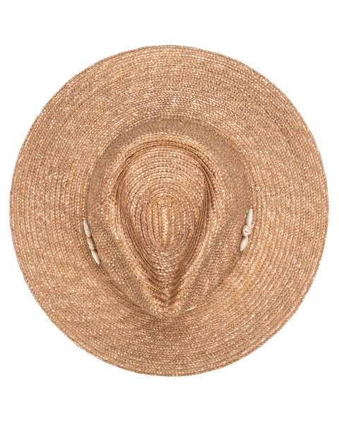 Resort Ready - Wheat Straw Fedora With Glam Details Hat