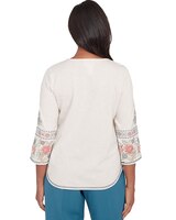 Alfred Dunner® Sedona Sky Sedona Split Neck Embroidered Top thumbnail number 2