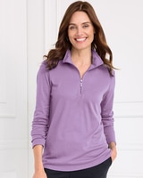 Essential Knit Quarter-Zip Top thumbnail number 1