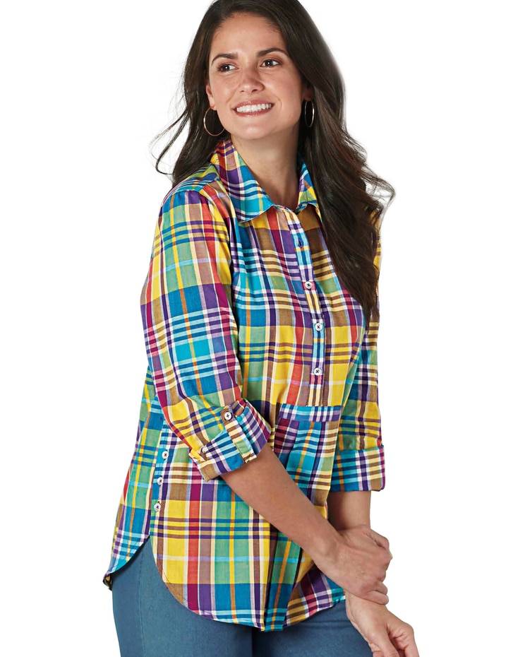 Haband Women’s Button Accent Cotton Tunic image number 2