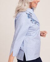 Alfred Dunner® Classic Embroidered Mitered Stripe Shirt thumbnail number 3