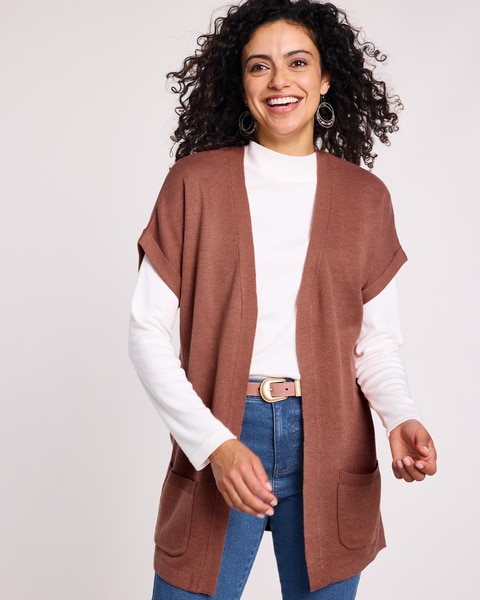 Dolman Sleeve Open Front Sweater