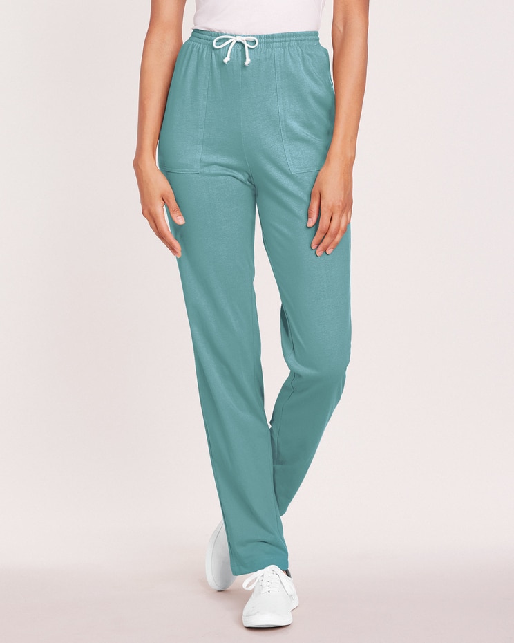 Pull-On Knit Drawstring Sport Pants image number 1
