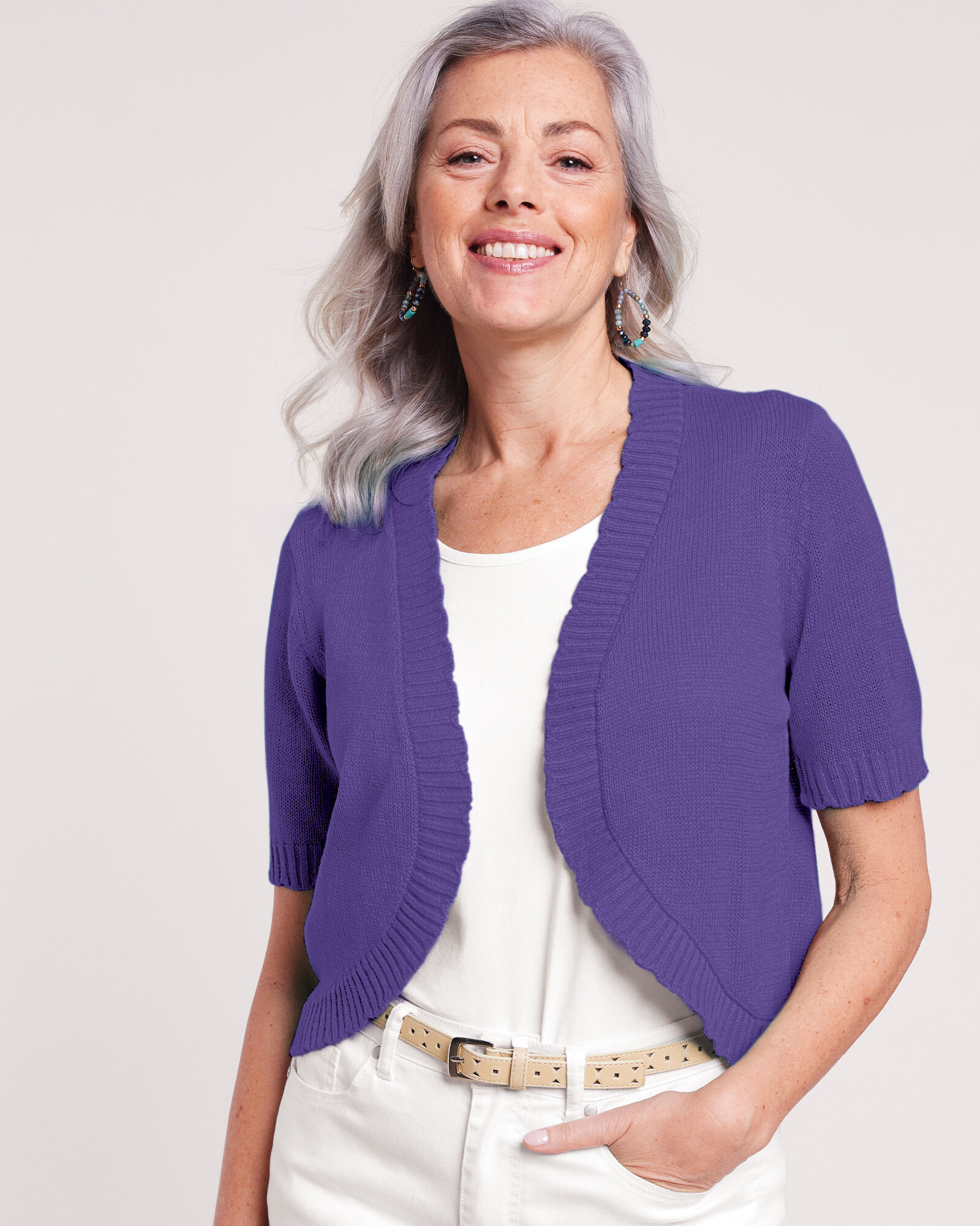 Scalloped Shrug Sweater