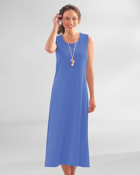 Boardwalk Solid Sleeveless Maxi Knit Dress