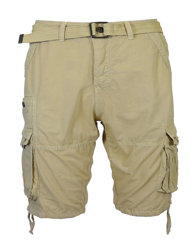 Men's Vintage Cotton Cargo Belted Shorts image number 1