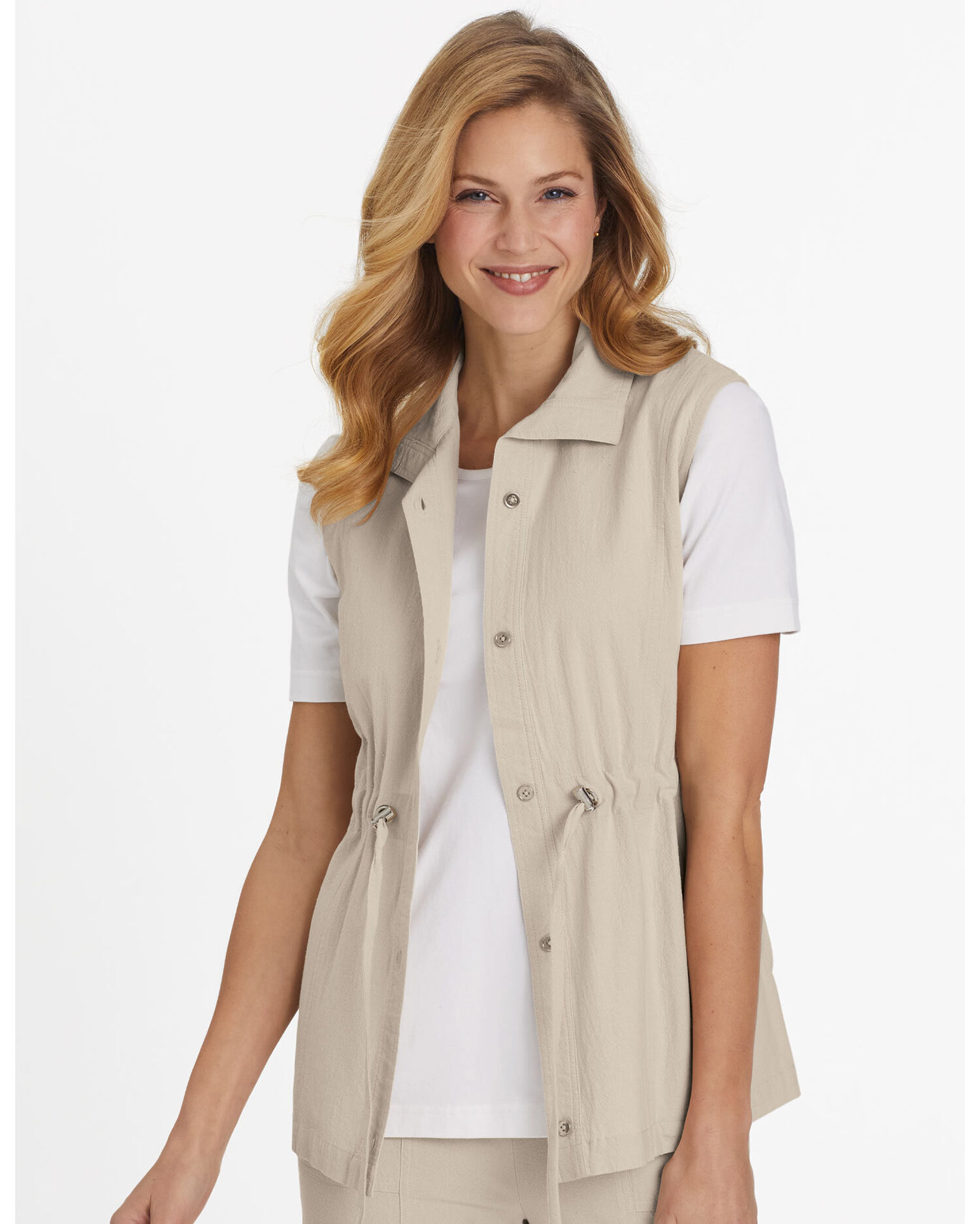 Crinkle Cotton Cargo Vest Blair
