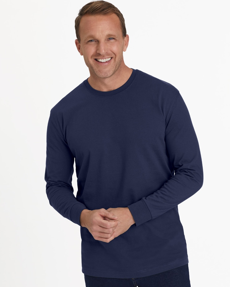 John Blair Everyday Jersey Knit Long-Sleeve No-Pocket Crew Neck Tee image number 1