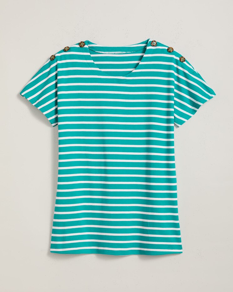 Essential Knit Dolman Button Trim Top image number 1