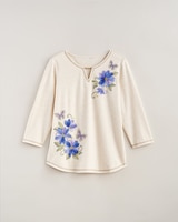 Alfred Dunner® Santa Fe Asymmetrical Floral Embroidery Top thumbnail number 2