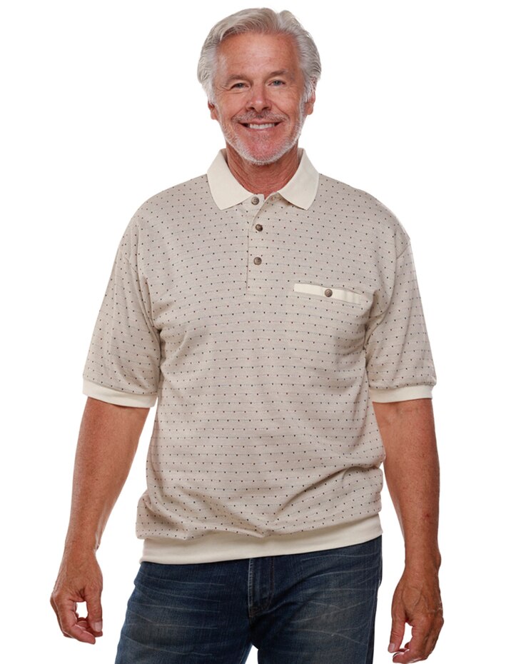 Palmland® Short-Sleeve Patterned Polo image number 1