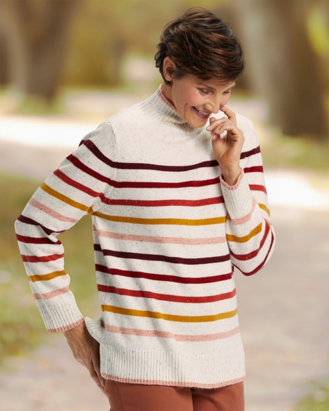 Donegal Stripe Mockneck Sweater