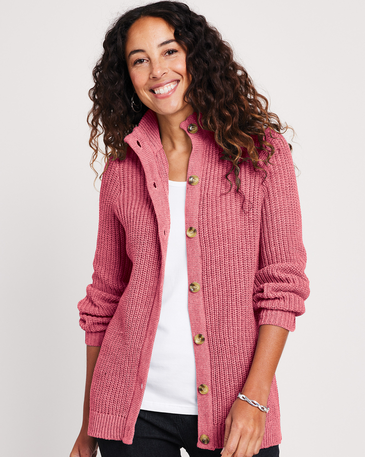 Button Front Shaker Cardigan image number 1