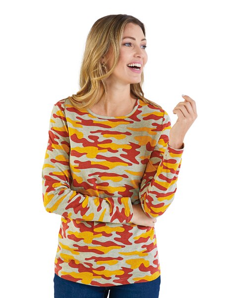 Haband Women’s Essential Long Sleeve Crew Neck Tee, Solid & Print