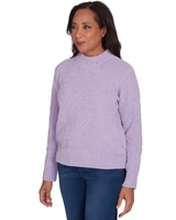Alfred Dunner® Classics Chenille Diamond Turtleneck Sweater thumbnail number 5