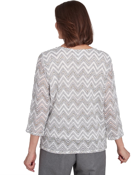 Alfred Dunner® Copenhagen Spliced Crew Neck Stripe Tee