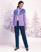 Fair Isle Pointelle Cardigan thumbnail number 2