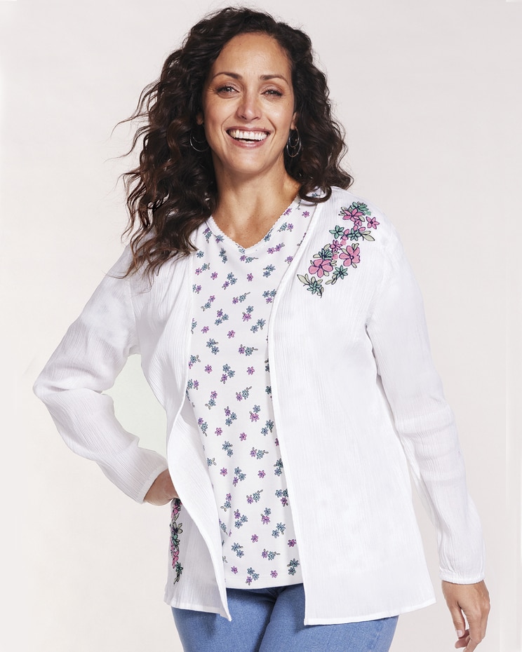 Embroidered Gauze Jacket image number 1