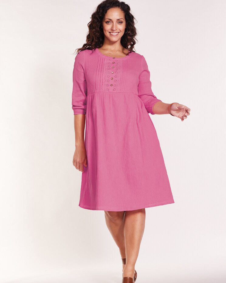 Eyelet Trim Gauze Dress image number 1