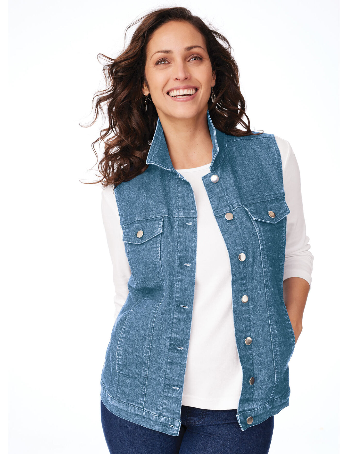 DenimEase Stretch Denim Vest Blair