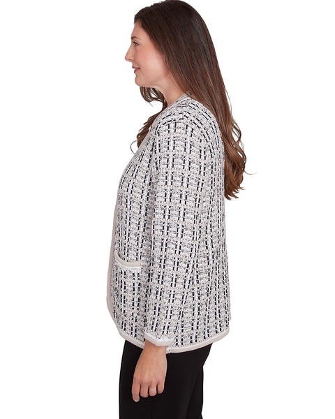 Alfred Dunner® Romancing The Stone Textured Collared Knit Jacket