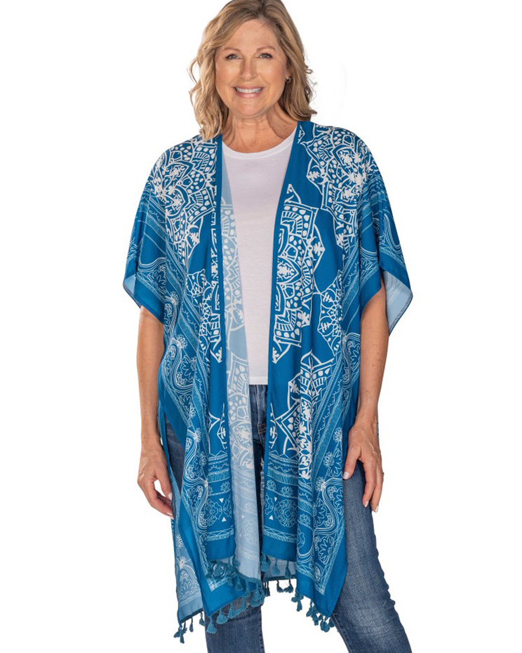 Linda Anderson Women's Kimono - Blue Medallion image number 1