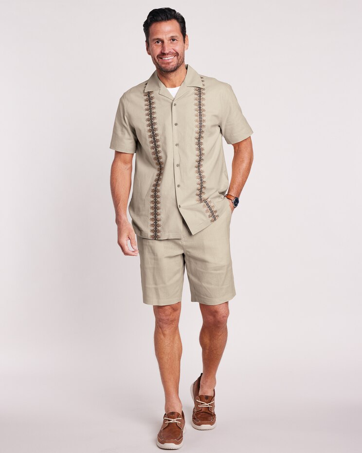 John Blair® Relaxed-Fit Linen Blend Drawstring Shorts image number 1