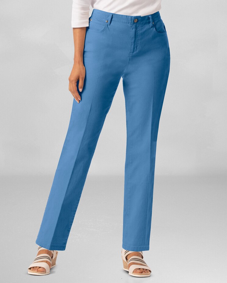 DreamFlex Color Comfort-Waist Classic Straight Leg Jeans image number 1