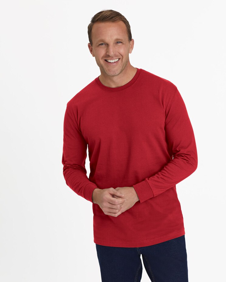 John Blair Everyday Jersey Knit Long-Sleeve No-Pocket Crew Neck Tee image number 1