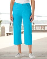 Dreamflex Fringe-Hem Comfort-Waist Capri Jeans thumbnail number 1