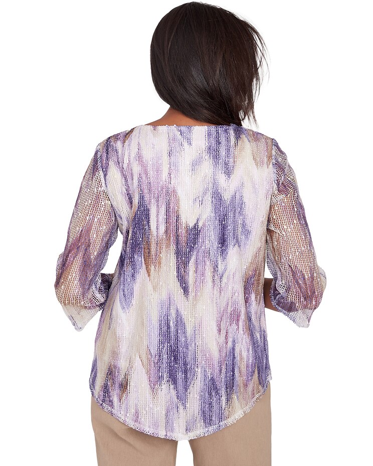 Alfred Dunner® Charm School Chevron Popcorn Knit Top image number 2