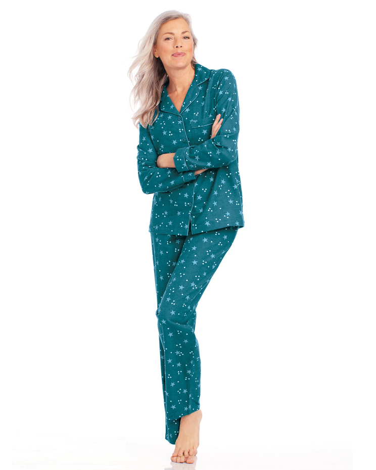 Printed Flannel 2-Piece Long Pajamas image number 1