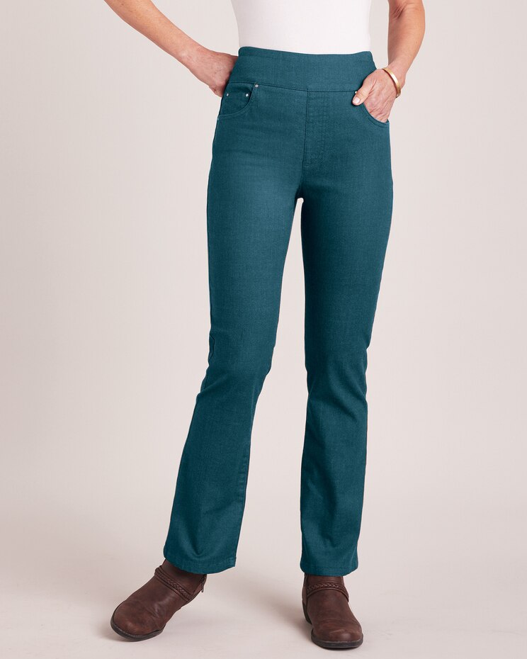 DenimEase™ Flat-Waist Bootcut Jeans image number 1